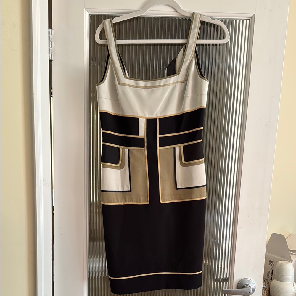 Zac Posen Black and Cream Dress 6